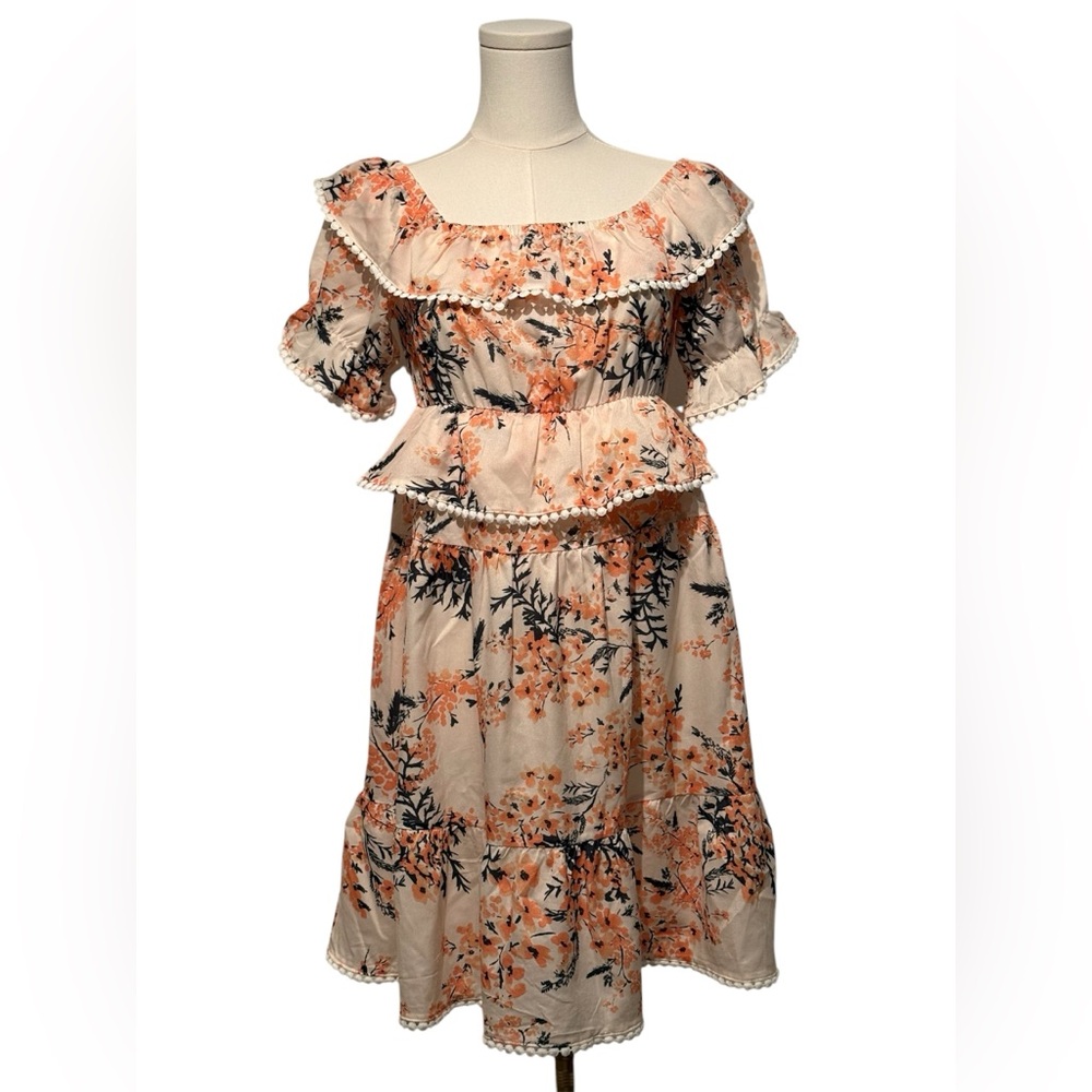 Miss Kelly 1999 Off The Shoulder Floral Dress